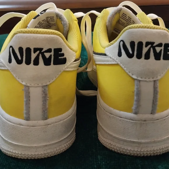Nike Air Force One Yellow and White Sneakers - Picture 3 of 6